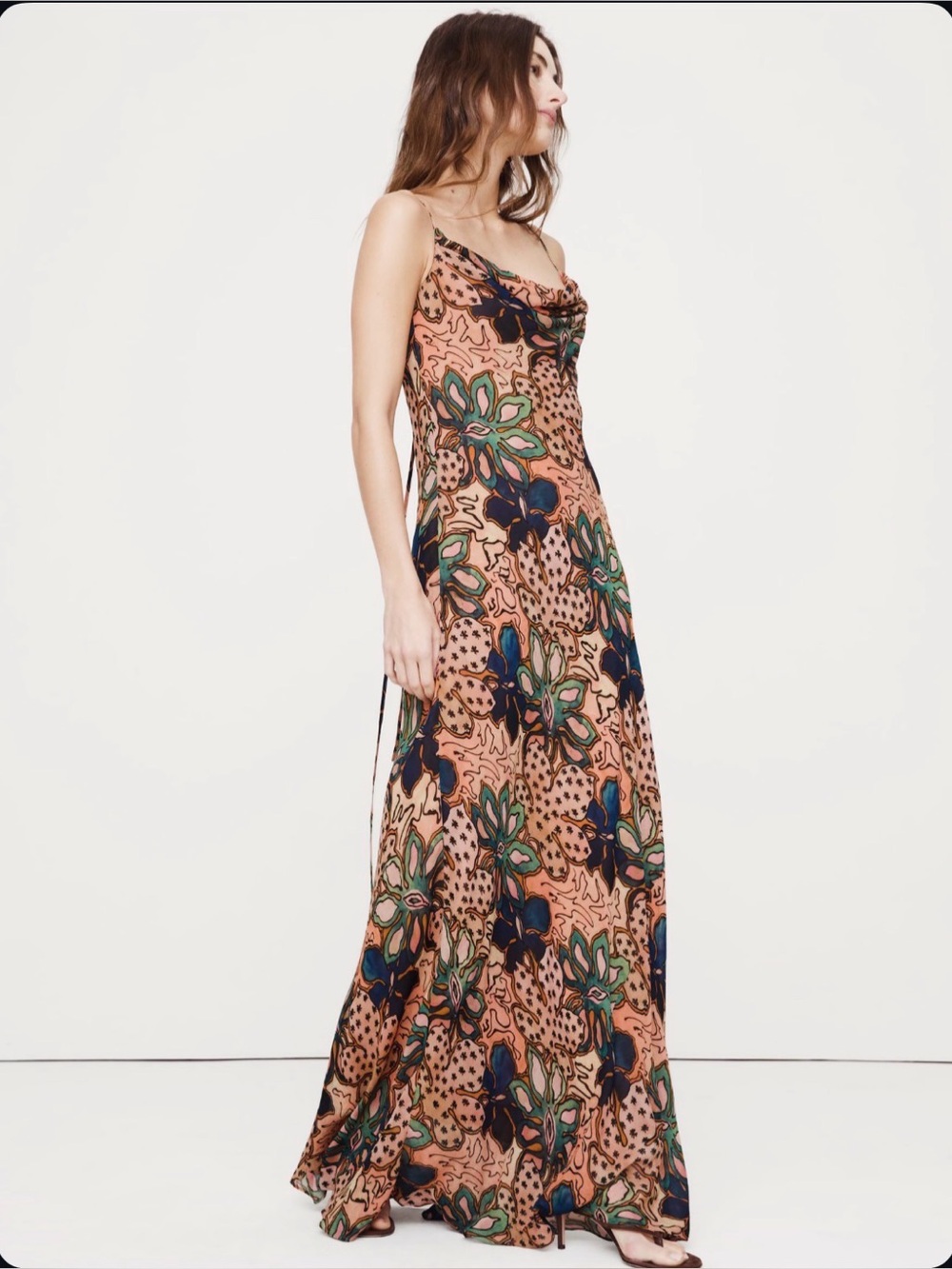 NWT Banana Republic Cowl Neck Georgette Slip Dress, Size S $250